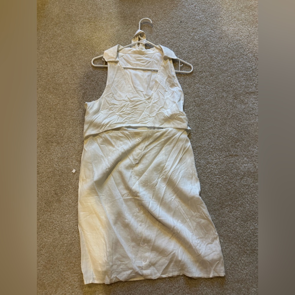 White Dress attached skirt and top
Belly dress